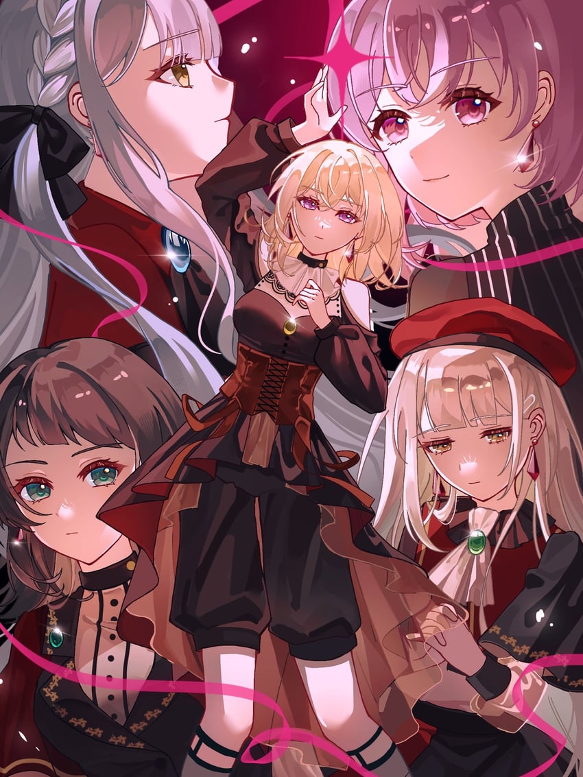 togawa sakiko, wakaba mutsumi, yahata umiri, misumi uika, mortis, and 5 more (bang dream! and 1 more) drawn by minon_(momoiminon0420)