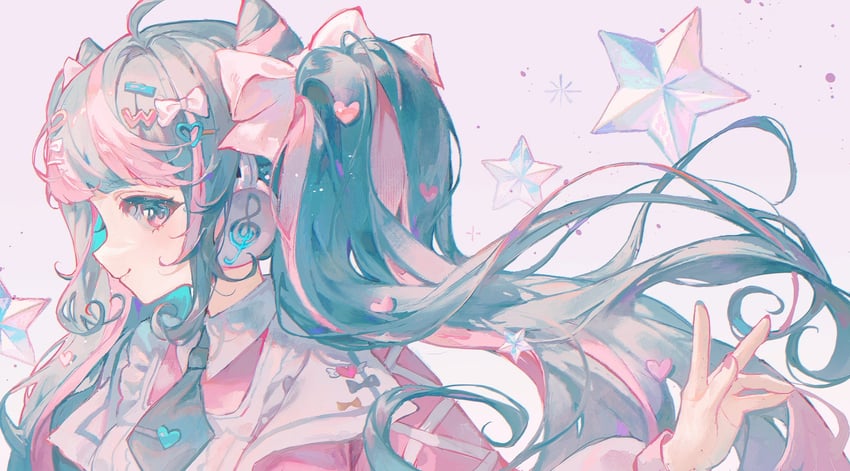 hatsune miku and digital stars miku (vocaloid and 1 more) drawn by maccha_(mochancc)
