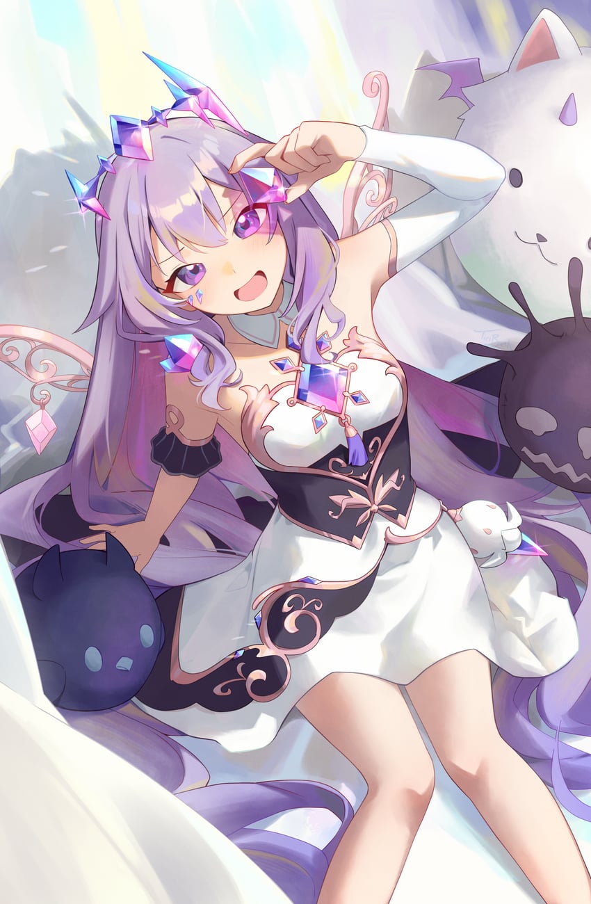 koseki bijou, yorick, perroccino, and jailbird (hololive and 1 more) drawn by tiri