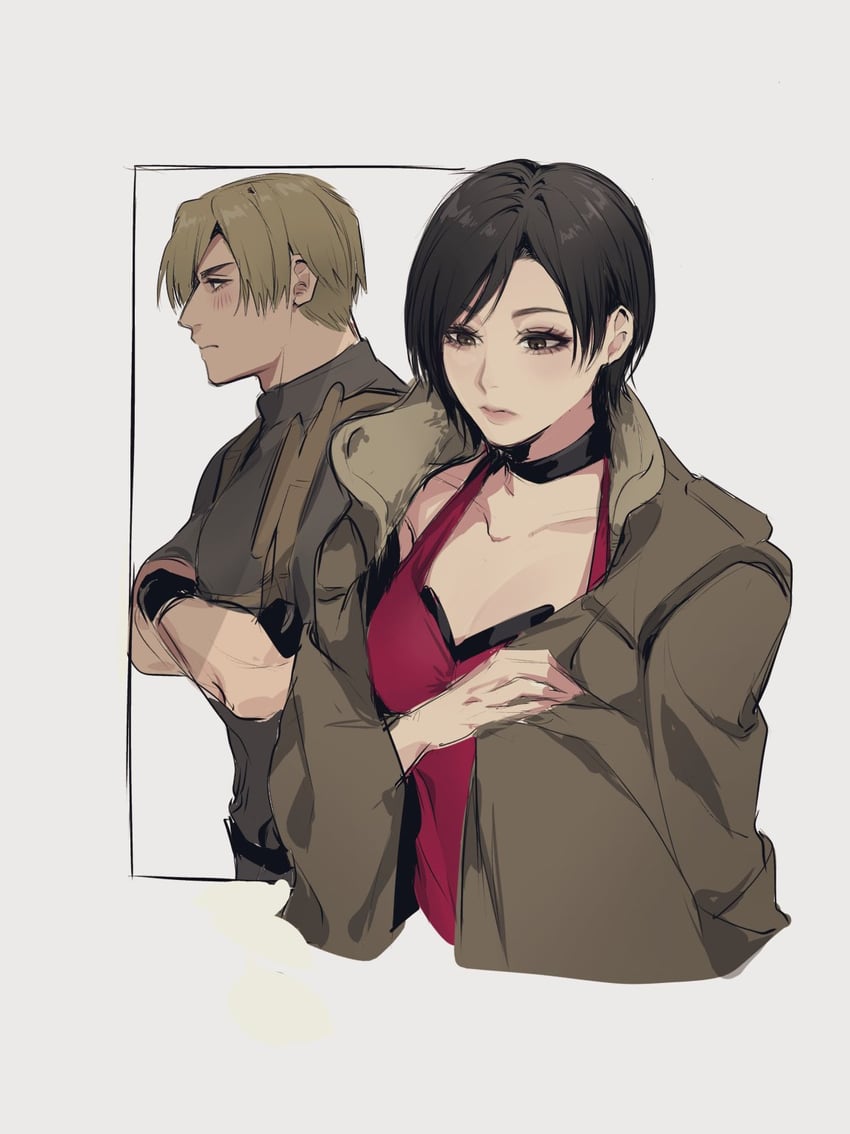 leon s. kennedy and ada wong (resident evil and 1 more) drawn by nuboo2836