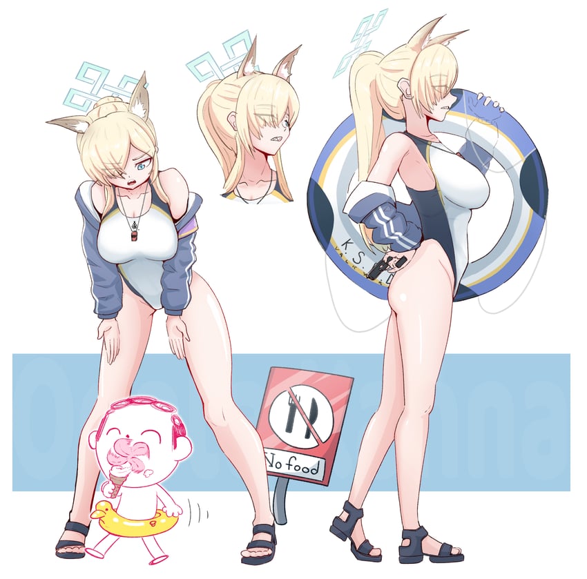 sensei, doodle sensei, and kanna (blue archive) drawn by uncleduk