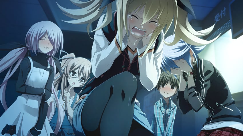 arimura hinae, kazuki hana, minamisawa senri, yamazoe uki, and tachibana yuuto (chaos;child and 1 more) drawn by sasaki_mutsumi