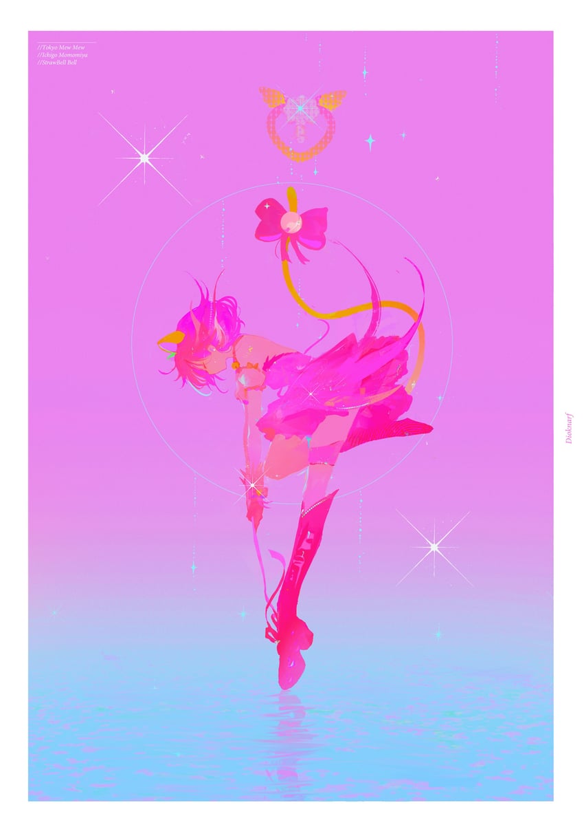 momomiya ichigo and mew ichigo (tokyo mew mew) drawn by dio_knarf
