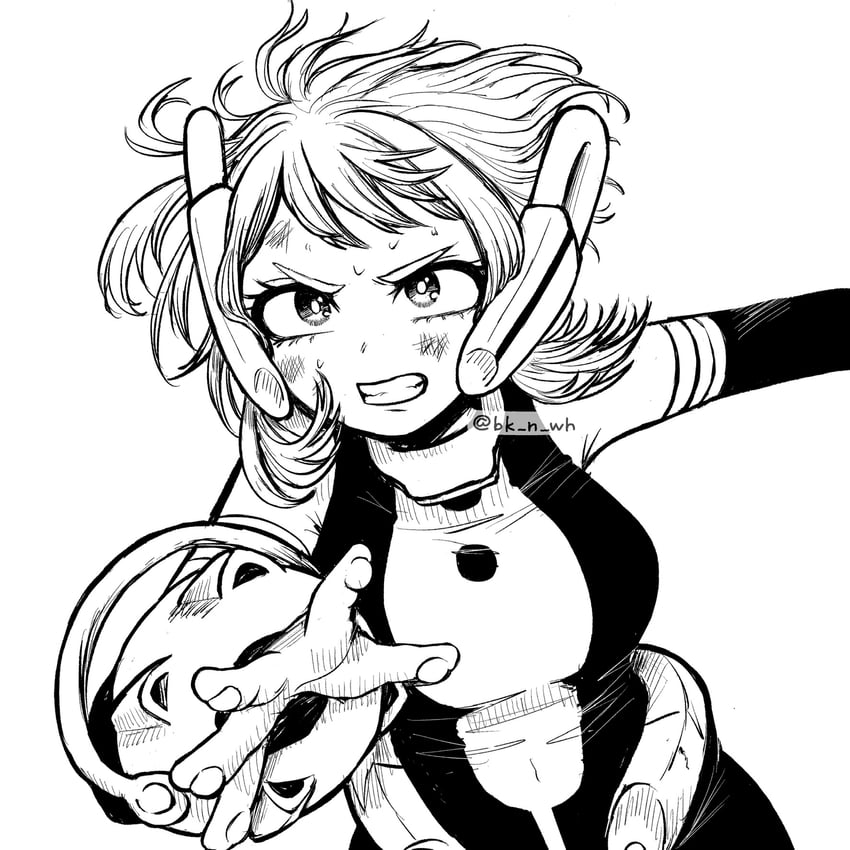 uraraka ochaco (boku no hero academia) drawn by bk_n_wh