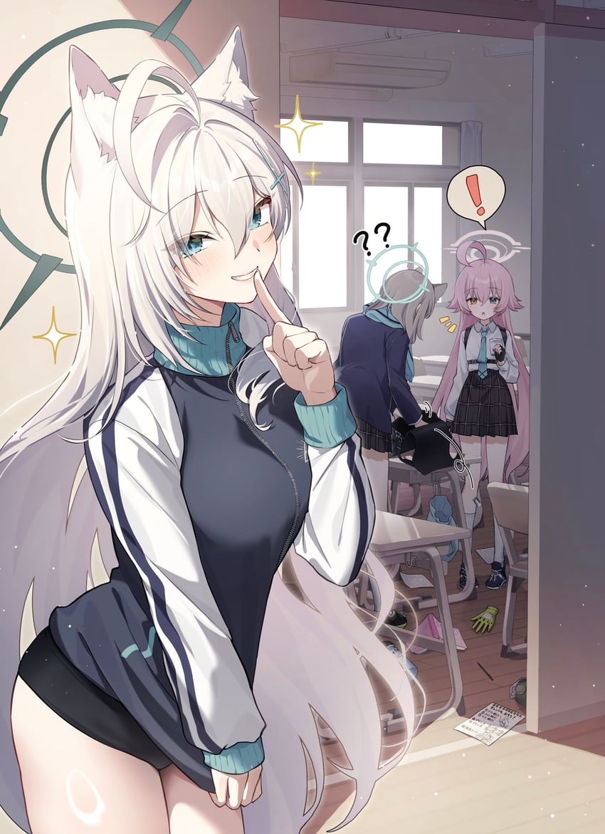 shiroko, hoshino, and shiroko terror (blue archive) drawn by maruta_(shummylass)