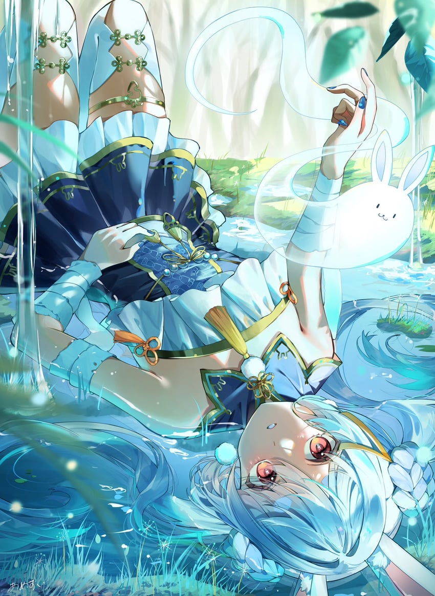 usada pekora and don-chan (hololive) drawn by amesui
