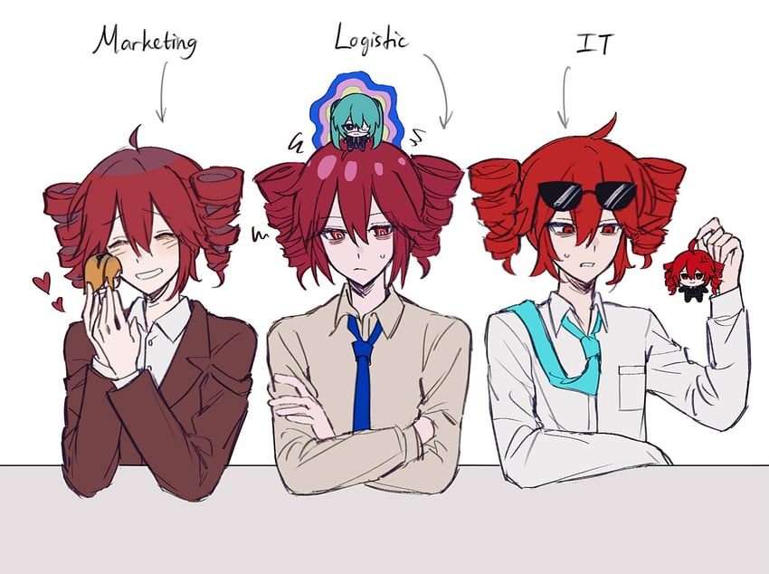 hatsune miku, kasane teto, and adachi rei (vocaloid and 7 more) drawn by xom0meku