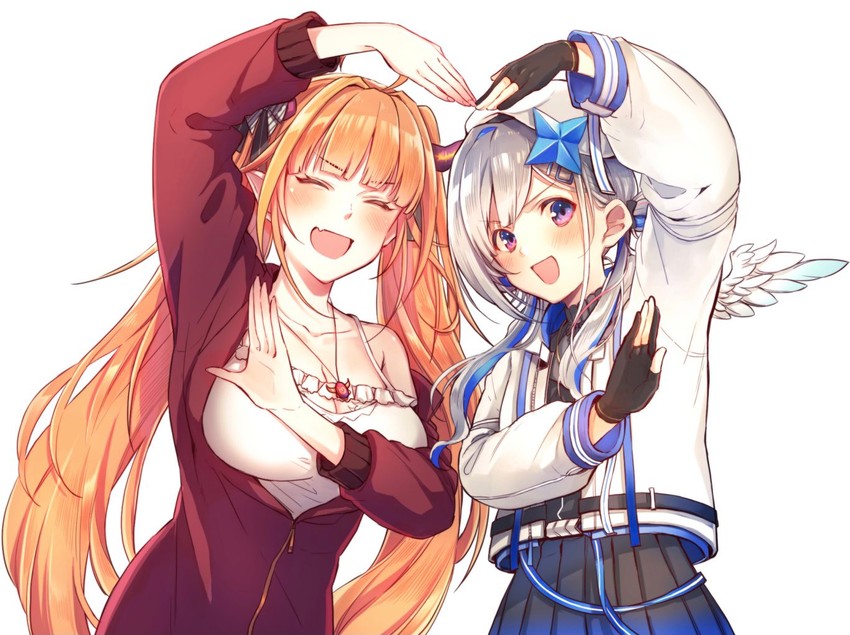amane kanata and kiryu coco (hololive) drawn by 428_itsuki
