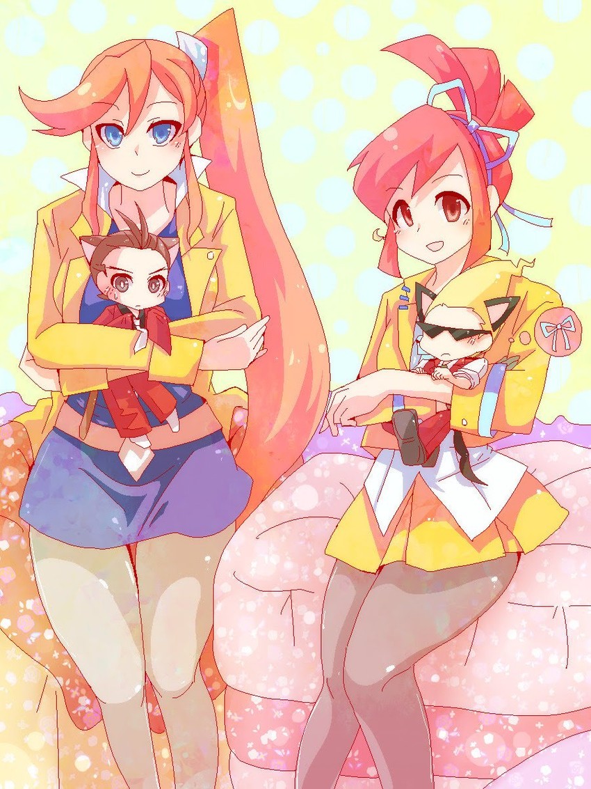 apollo justice, athena cykes, sissel, and lynne (ace attorney and 2 more) drawn by kazusa919329