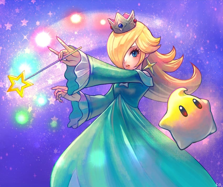 rosalina and luma (mario and 1 more) drawn by co_co_mg