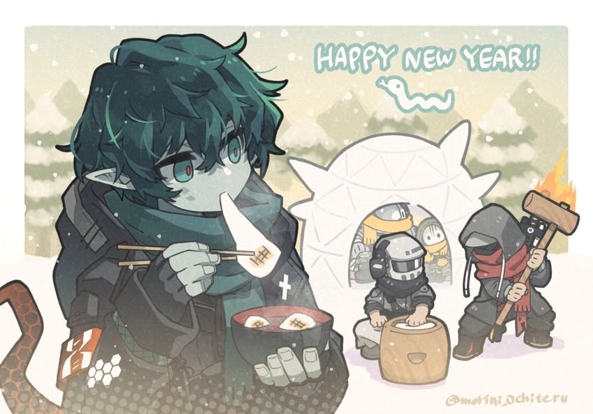 faust, reunion soldier, hateful avenger, heavy defender type-n, and authorized caster (arknights) drawn by morini_ochiteru