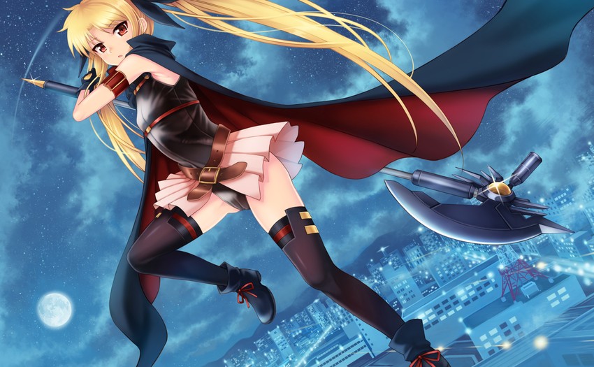 fate testarossa and bardiche (lyrical nanoha and 2 more) drawn by kouno_hikaru