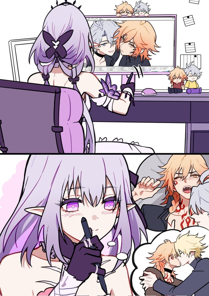 phainon, castorice, and mydei (honkai and 1 more) drawn by yuelinpanp98413