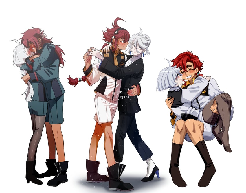 suletta mercury and miorine rembran (gundam and 1 more) drawn by nyong-choi