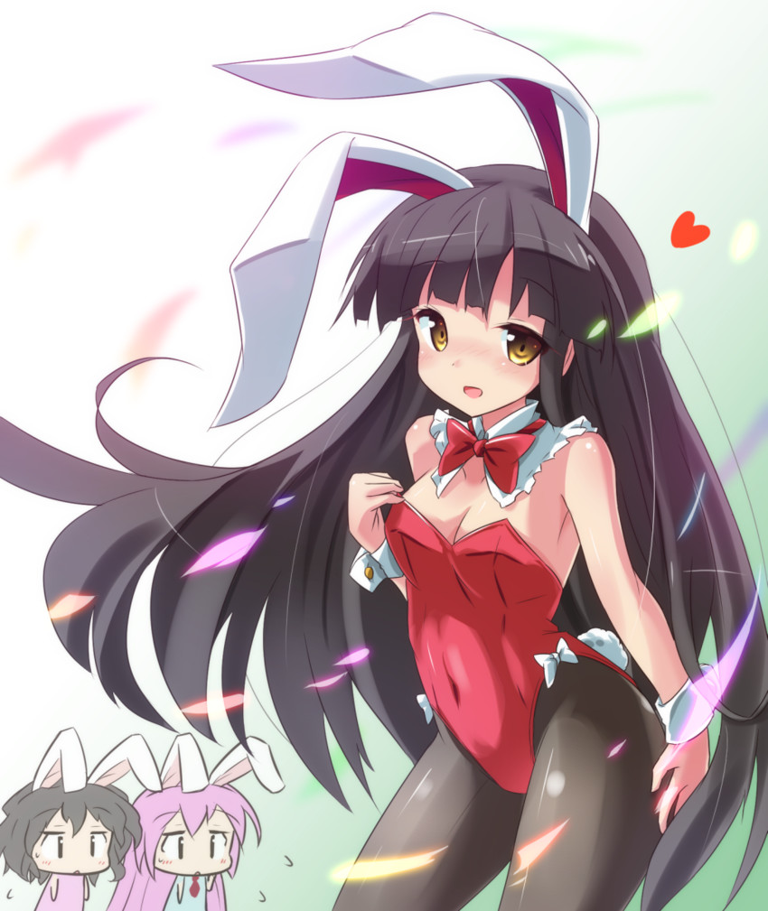 reisen udongein inaba, houraisan kaguya, and inaba tewi (touhou) drawn by ryogo