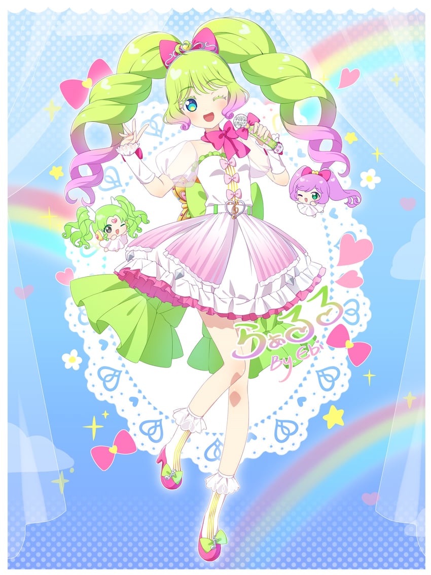 manaka laala, falulu, and laalulu (pretty series and 1 more) drawn by ebi_nana