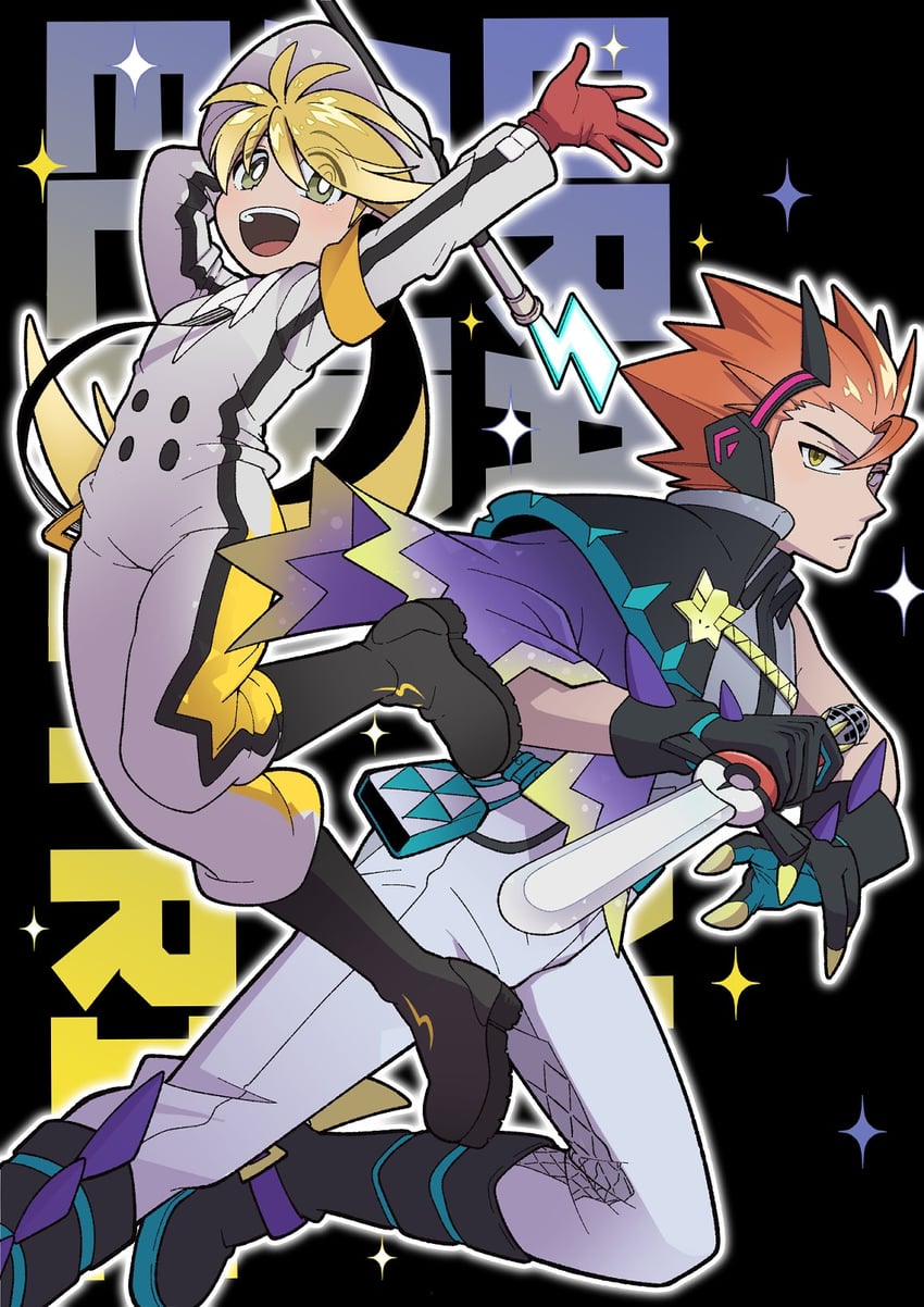 hatsune miku, lance, yellow, electric miku, and dragon miku (pokemon and 3 more) drawn by pon_(soy_yassa_p)