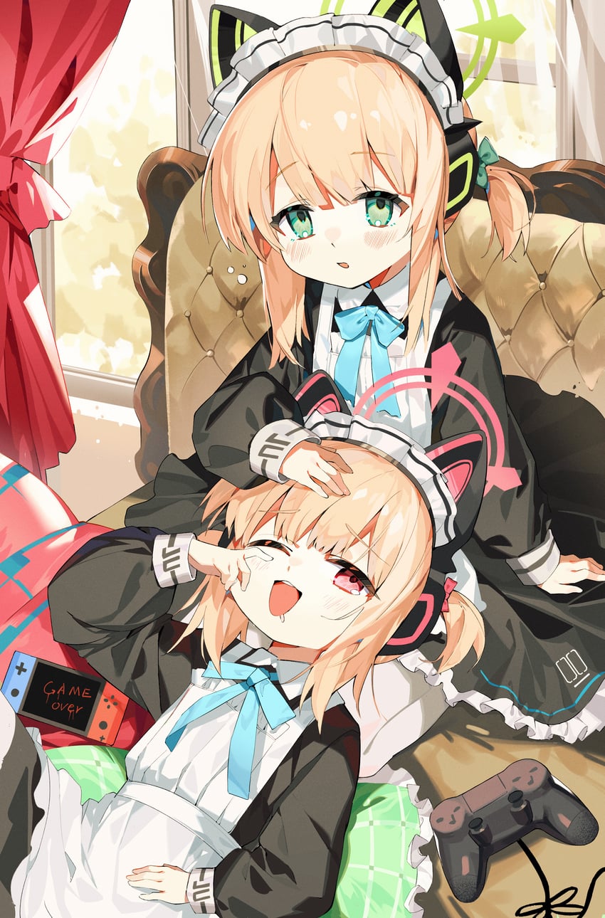 momoi and midori (blue archive) drawn by b_zhan_cm_yang