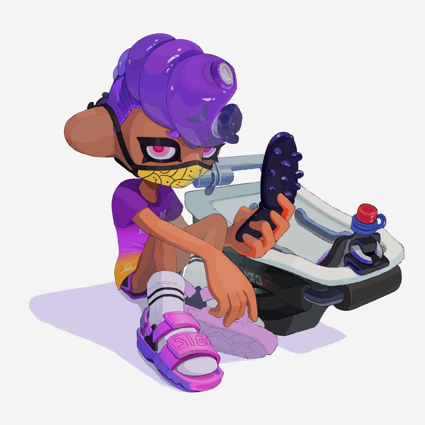 octoling player character and octoling girl (splatoon) drawn by hyper_chikuwabu