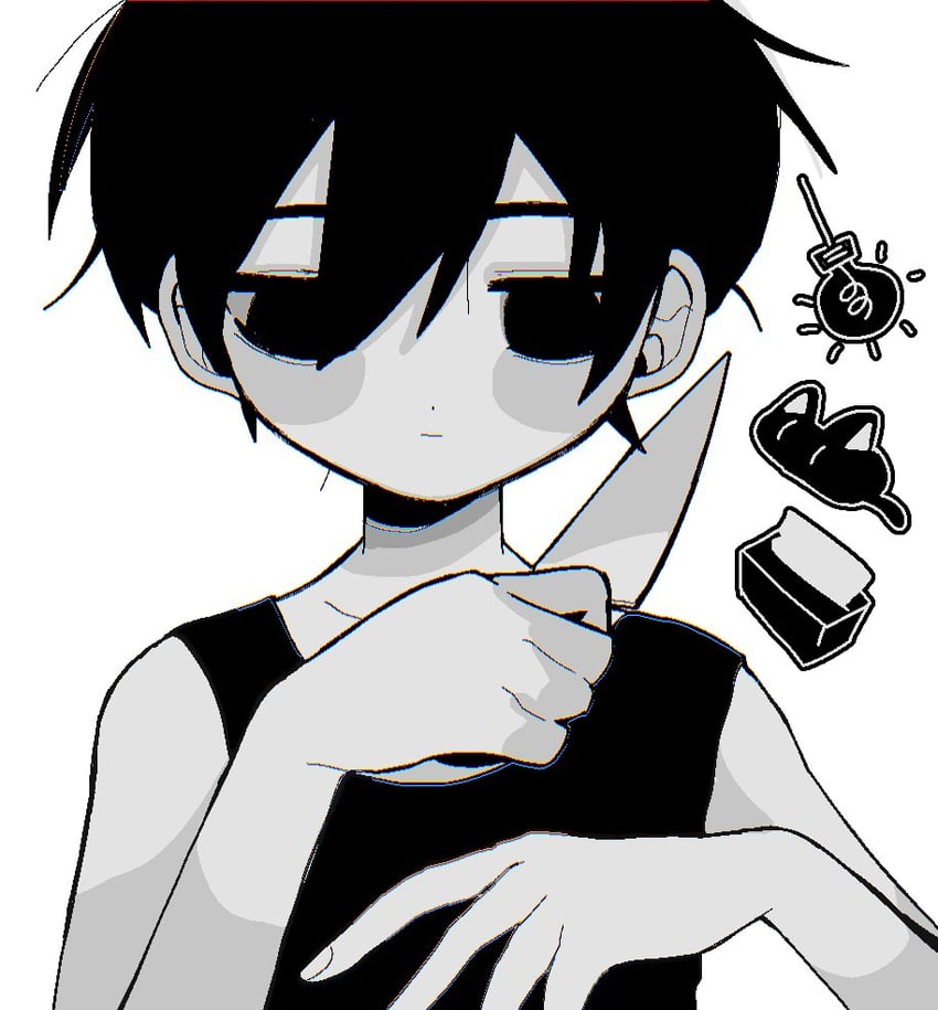 omori and mewo (omori) drawn by kobanzame_omo