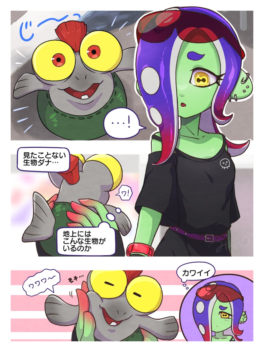 smallfry and dedf1sh (splatoon and 2 more) drawn by togeshiro_azami