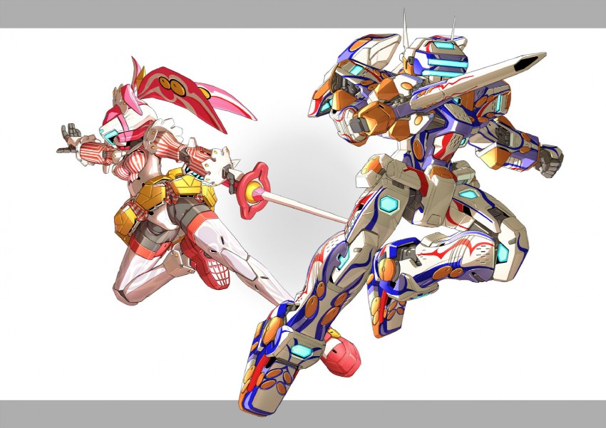 fei-yen and temjin (virtual on) drawn by musen-shiki_sanhankikan