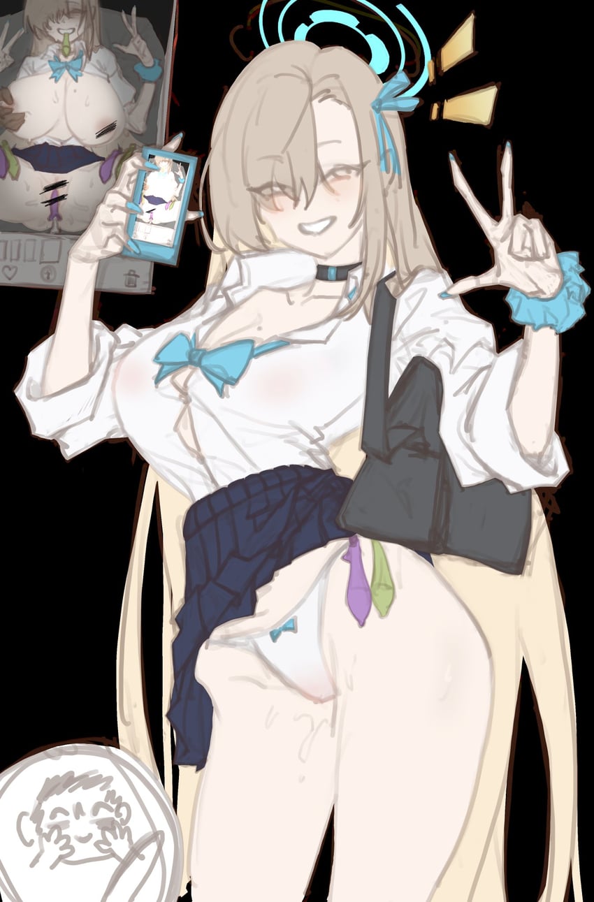 sensei, doodle sensei, and asuna (blue archive) drawn by nsoll and phoen