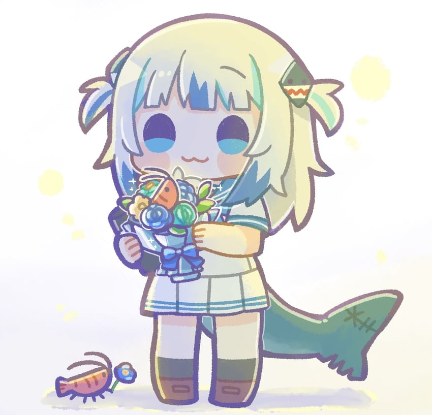 gawr gura and ebi-chan (hololive and 1 more) drawn by same_anko