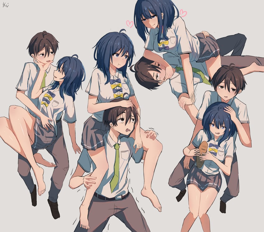 yanami anna and nukumizu kazuhiko (make heroine ga oo sugiru!) drawn by k2s