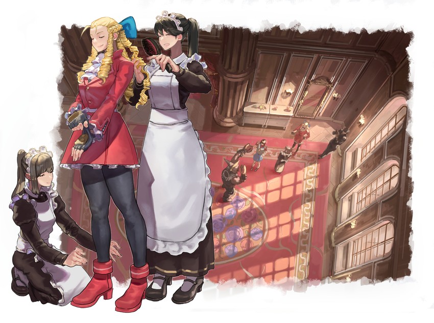 kasugano sakura, kanzuki karin, and birdie (street fighter and 1 more) drawn by sora-bakabon