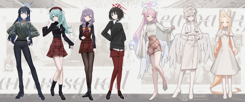 mika, saori, seia, nagisa, atsuko, and 2 more (blue archive) drawn by susukawa_(susucawa)