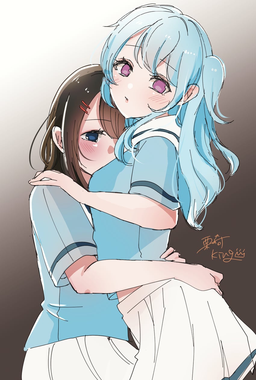 okusawa misaki and matsubara kanon (bang dream!) drawn by misaking0212