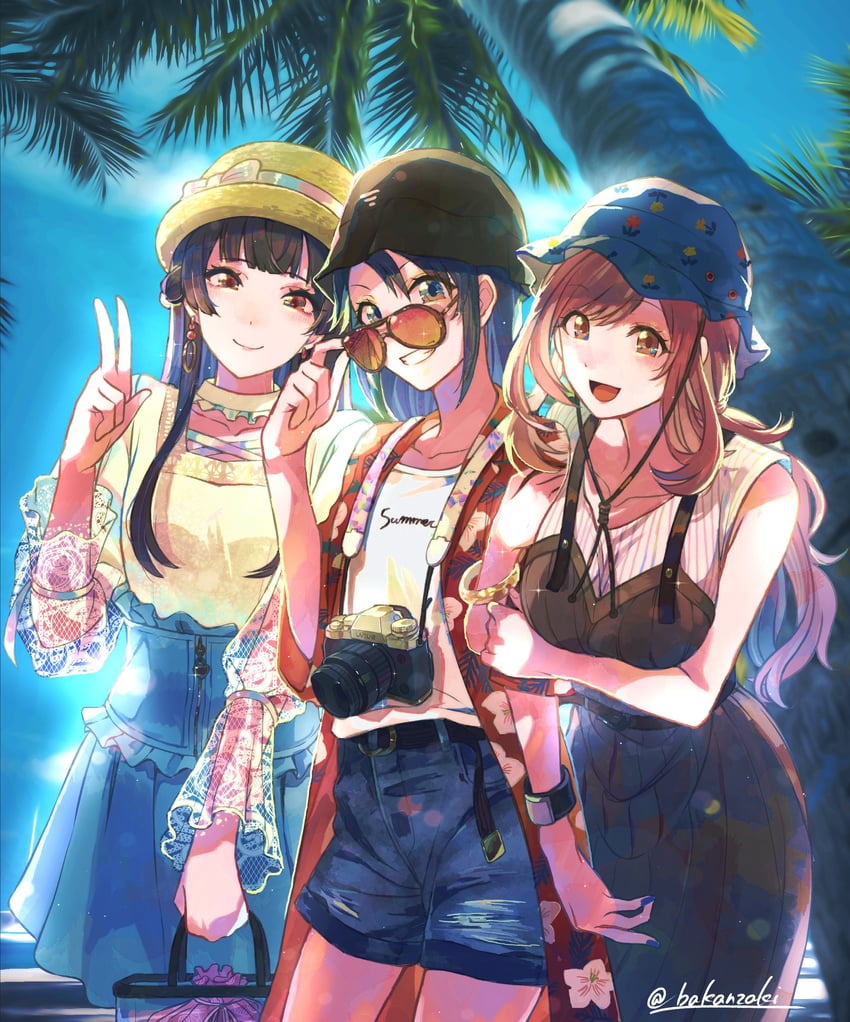 mayuzumi fuyuko, tsukioka kogane, and mitsumine yuika (idolmaster and 1 more) drawn by kanzaki_kouichi