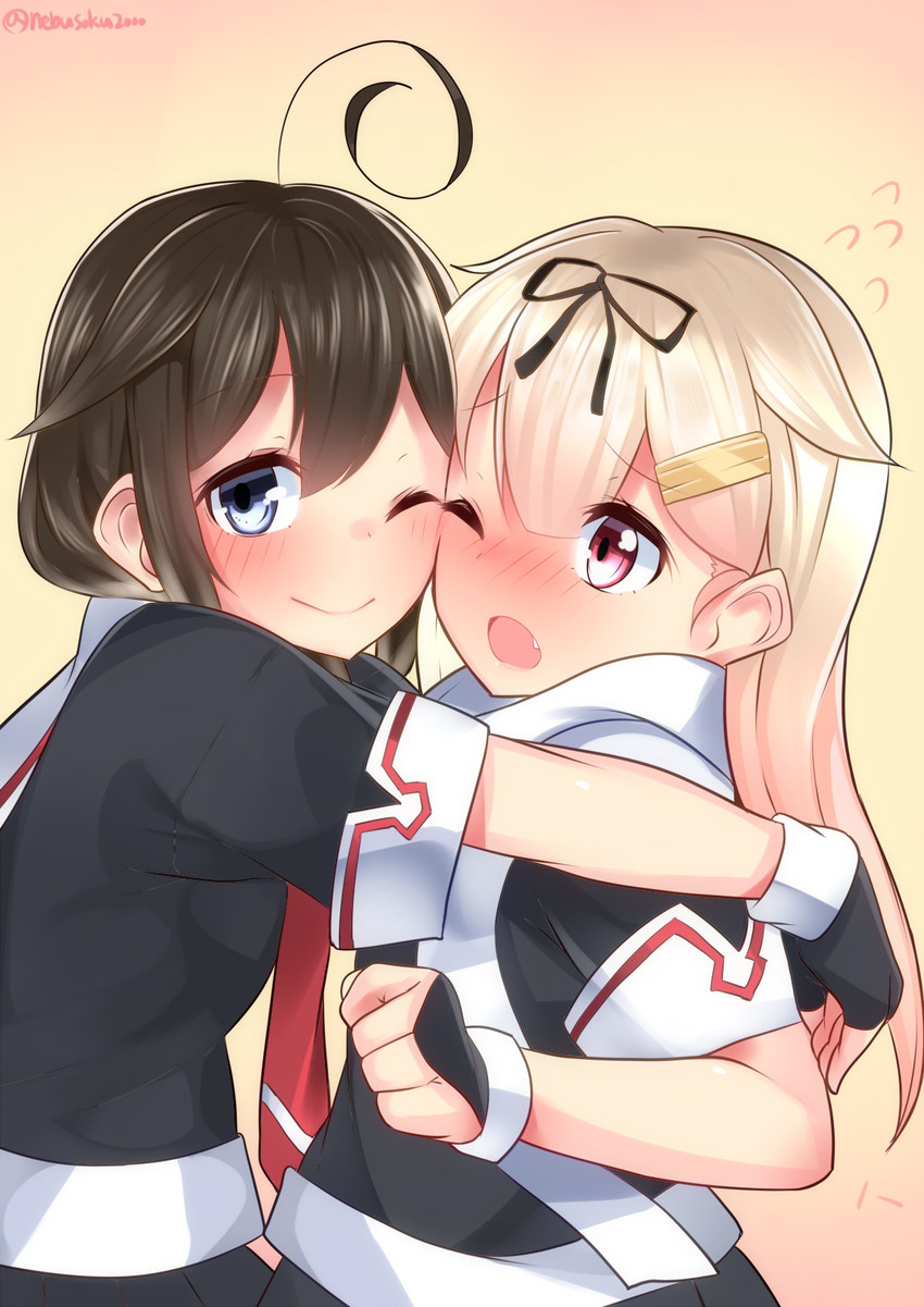 shigure, yuudachi, shigure kai ni, and yuudachi kai ni (kantai collection) drawn by nebusoku