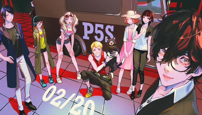 amamiya ren, takamaki anne, sakura futaba, niijima makoto, okumura haru, and 4 more (persona and 2 more) drawn by sageo_yn