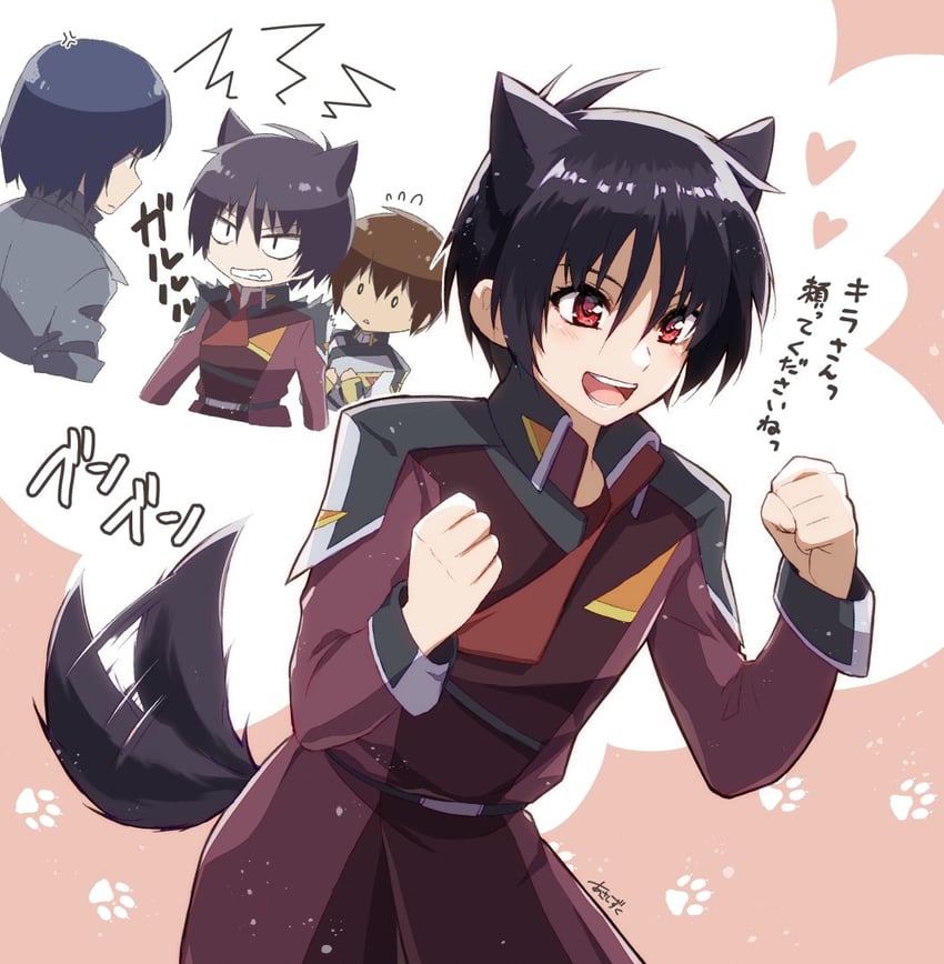 athrun zala, kira yamato, and shinn asuka (gundam and 2 more) drawn by asashizuku
