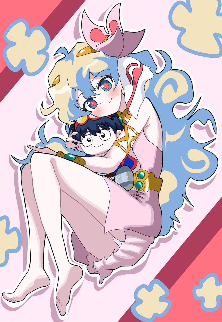 nia teppelin and simon (tengen toppa gurren lagann) drawn by rieana