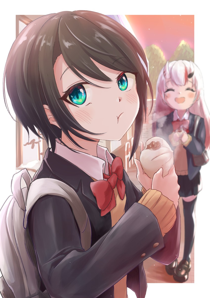 oozora subaru and nakiri ayame (hololive) drawn by hilamaru