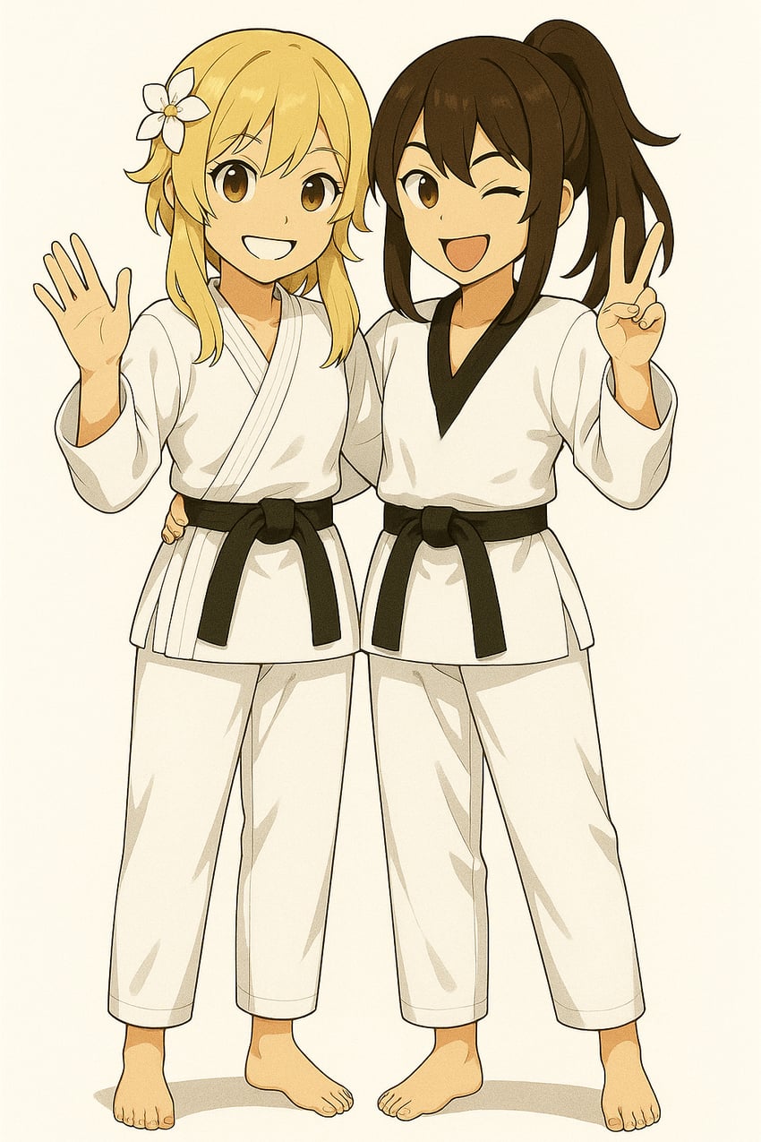 lumine and hu tao (genshin impact) drawn by azuri_(rvfw8222)