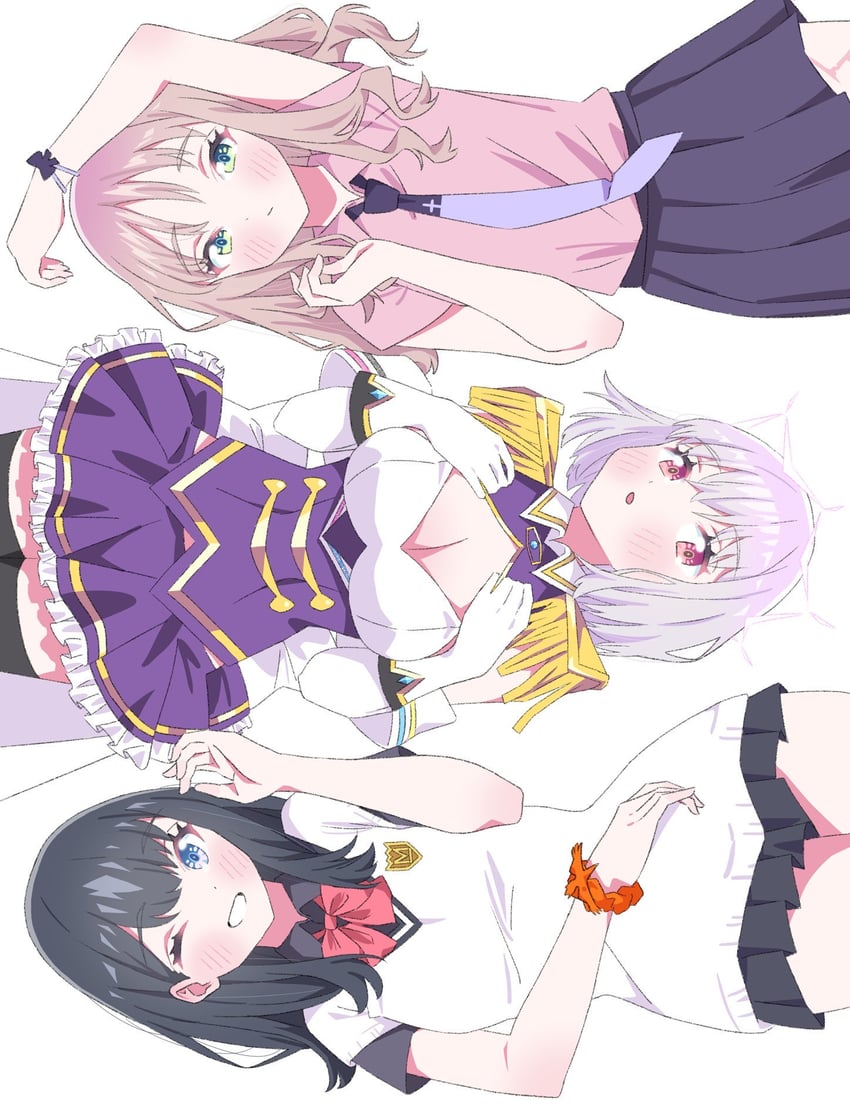 takarada rikka, shinjou akane, and minami yume (gridman universe) drawn by sho_(shoshos_8888)