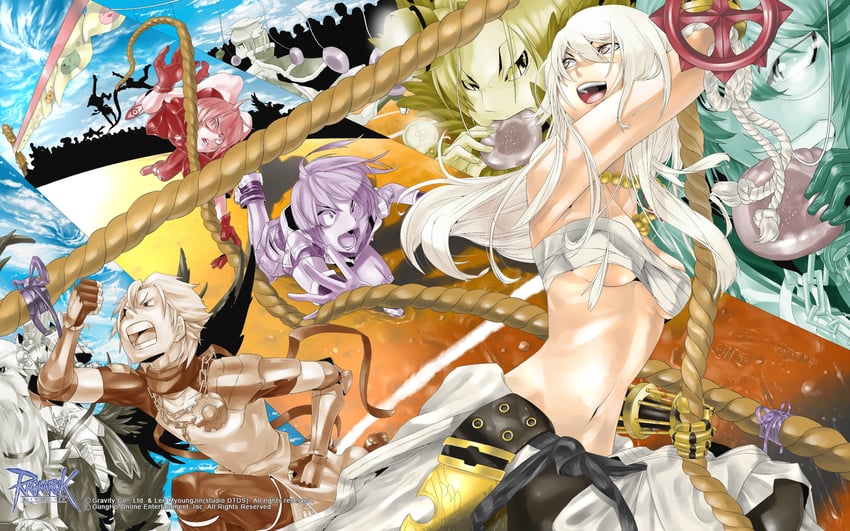 poring, high wizard, sorcerer, hunter, wizard, and 6 more (ragnarok online) drawn by reriosu