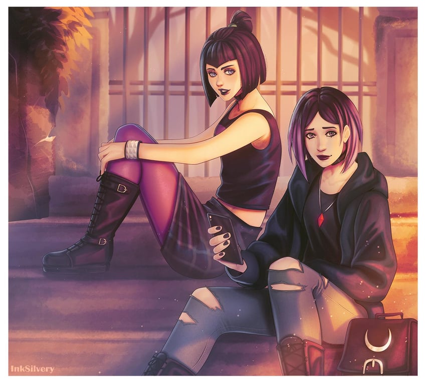 raven and sam manson (dc comics and 2 more) drawn by silveryink