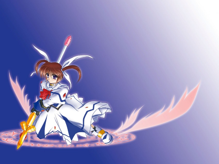 takamachi nanoha and raising heart (lyrical nanoha and 2 more) drawn by aoiba_takato