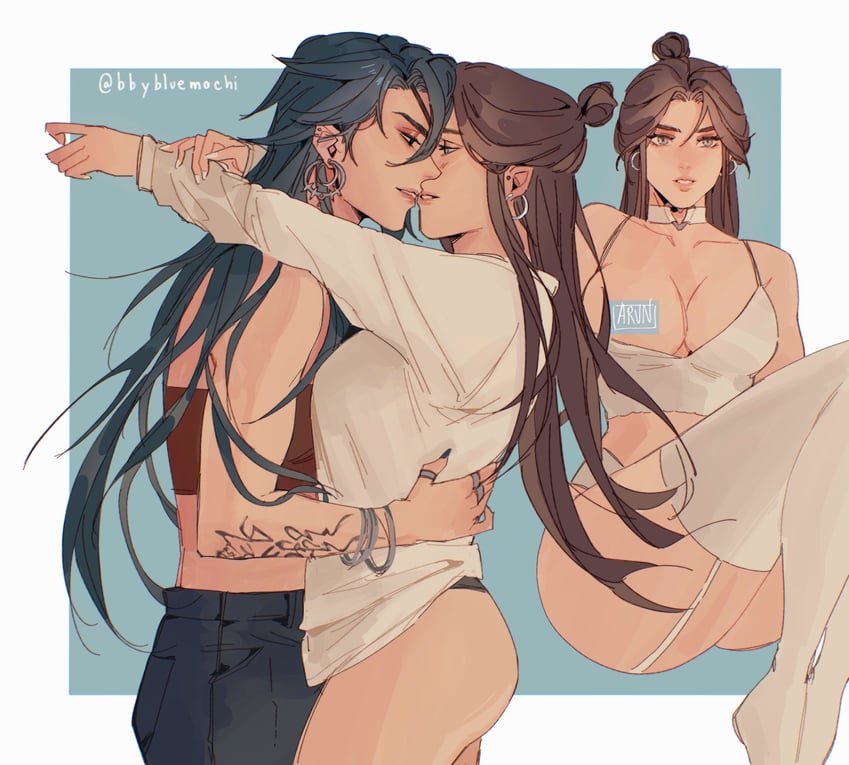xie lian and hua cheng (tianguan cifu) drawn by bbybluemochi