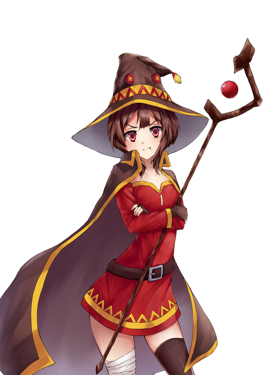 megumin (kono subarashii sekai ni shukufuku wo!) drawn by huksly