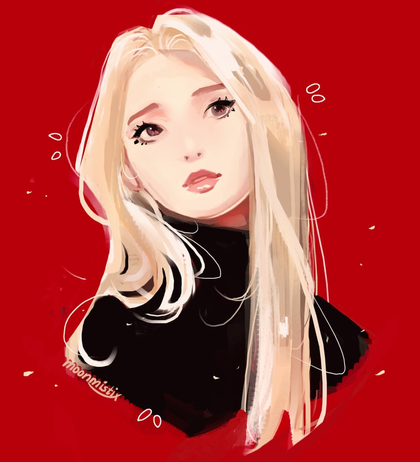 jinsoul (real life and 1 more) drawn by moonmistix