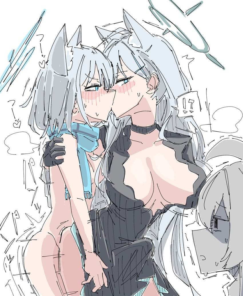 shiroko, hoshino, and shiroko terror (blue archive) drawn by bagaponchi