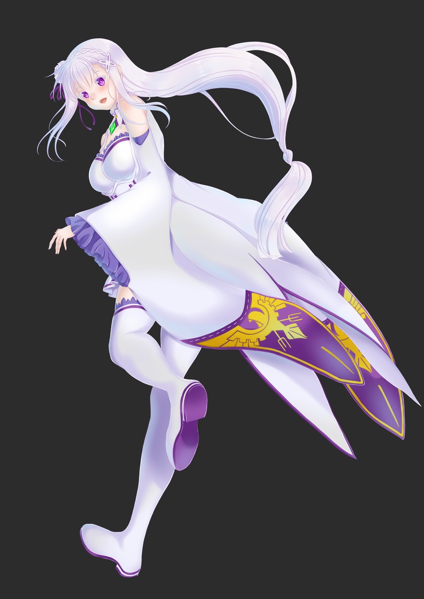 emilia (re:zero kara hajimeru isekai seikatsu) drawn by thanthongsak