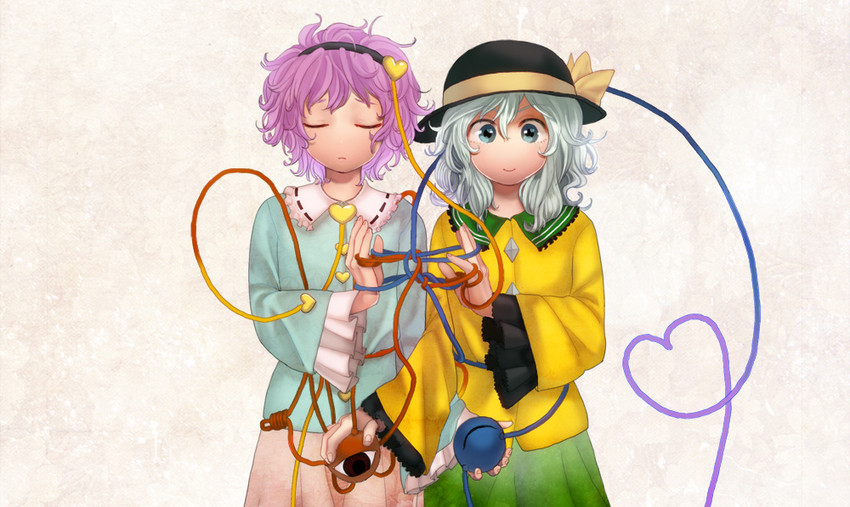 komeiji koishi and komeiji satori (touhou) drawn by wtuw