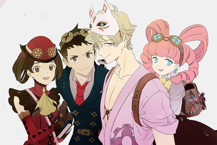 ryunosuke naruhodo, herlock sholmes, susato mikotoba, and iris wilson (ace attorney and 2 more) drawn by suou_(sdurorhr)